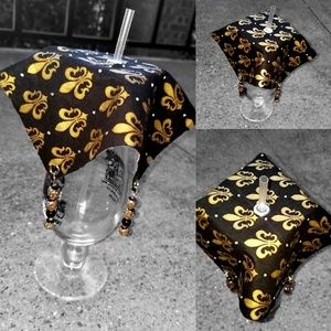 Black/Gold New Orleans Sainta Drink Guar + Pouch